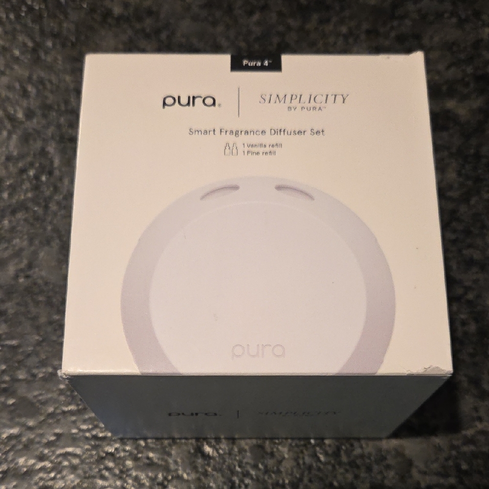 Pura Simplicity White Fragrance Diffuser Set, 2 Scent Refills Included